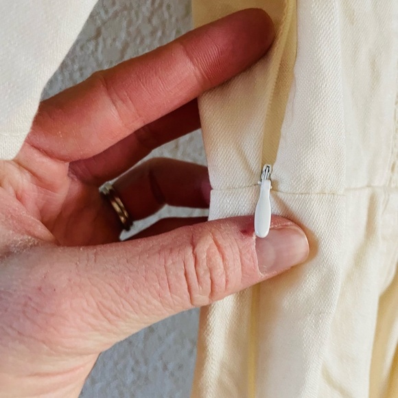 Free People Cheyenne Denim Mini Dress in Ivory NWT - Picture 14 of 16